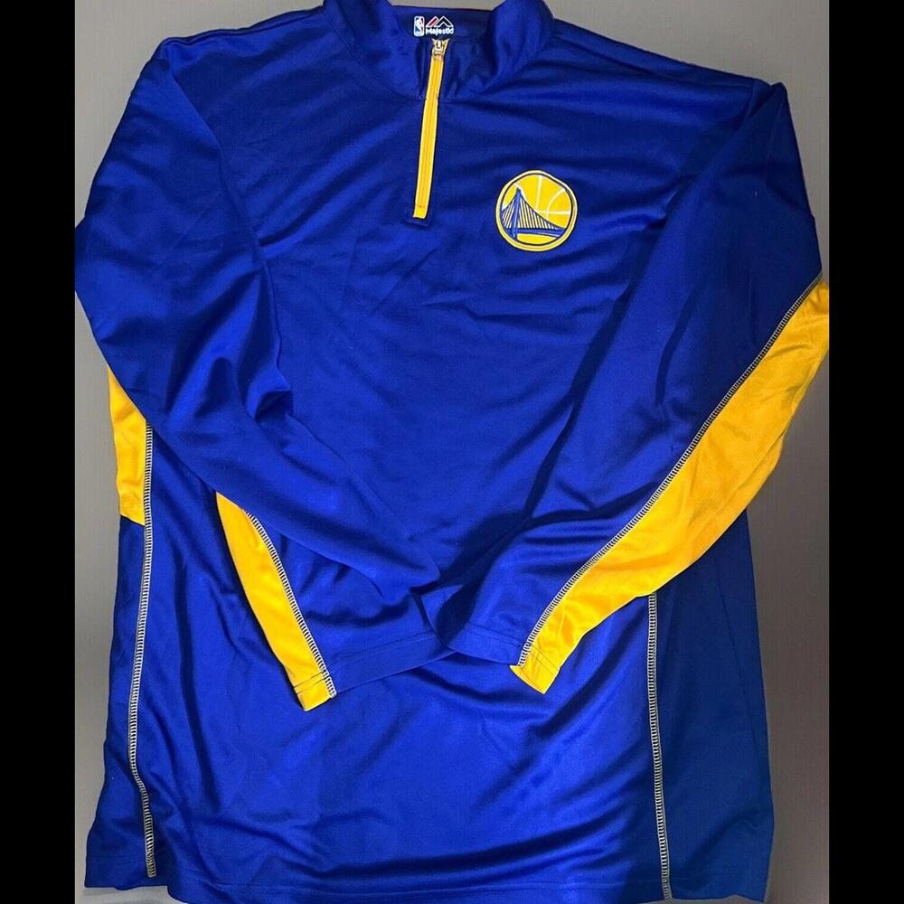 Majestic Golden‎ State Warriors Jacket 1/4 Zip Up High Neck NBA Size XL/T